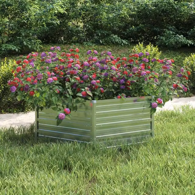 Berkfield Home Garden Raised Bed in Silver Galvanised Steel – 1