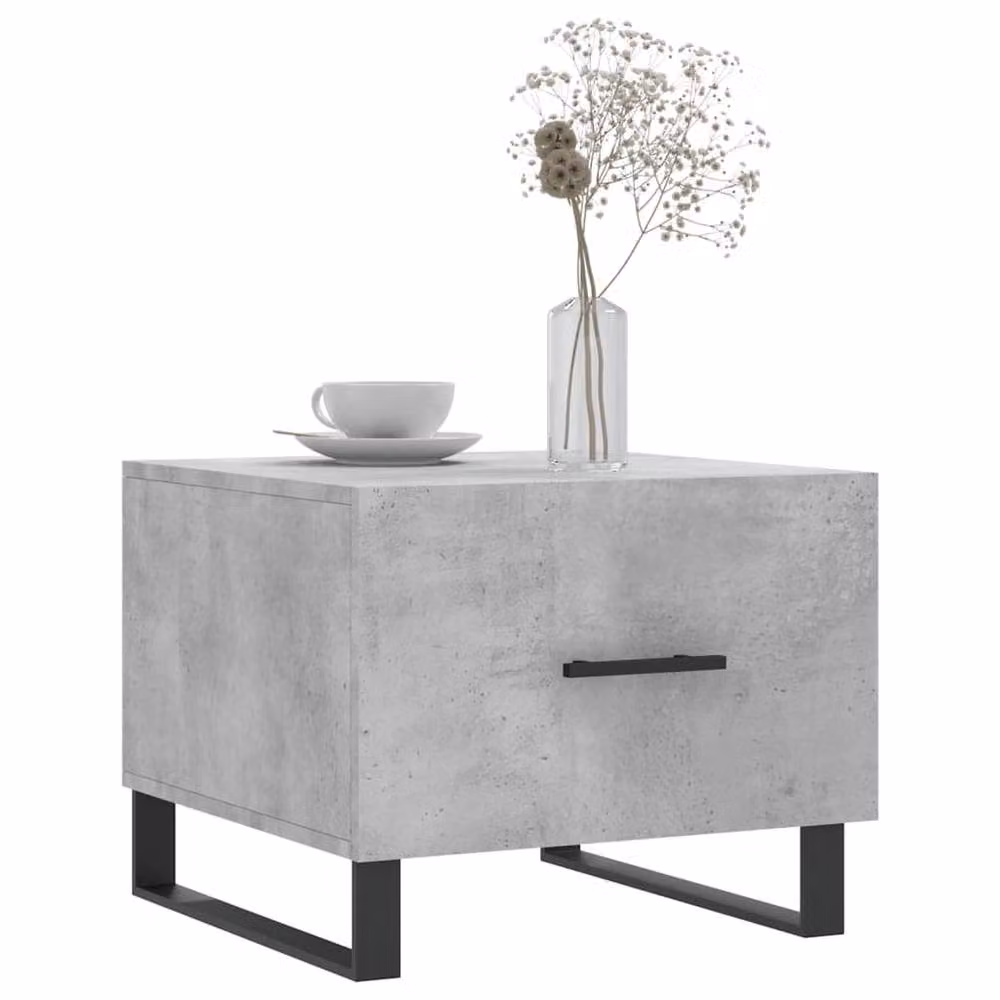 Berkfield Home Set of 2 Industrial Square Coffee Tables in Concrete Grey, W/D/H: 50 x 50 x 40 cm – 3