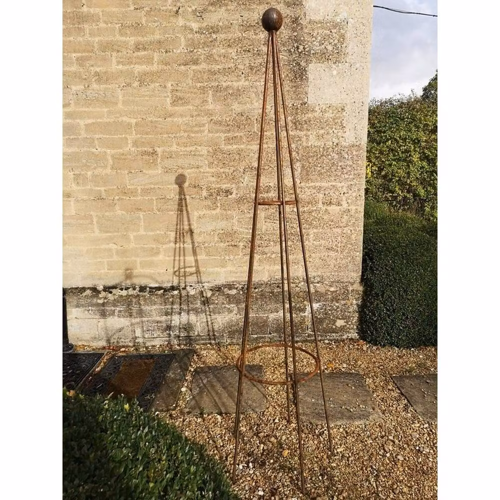 Poppyforge Chelsea Range Hampton Obelisk Metal Garden Support in Bronze, W/D/H: 50.8 x 50.8 x 189.2 cm – 2