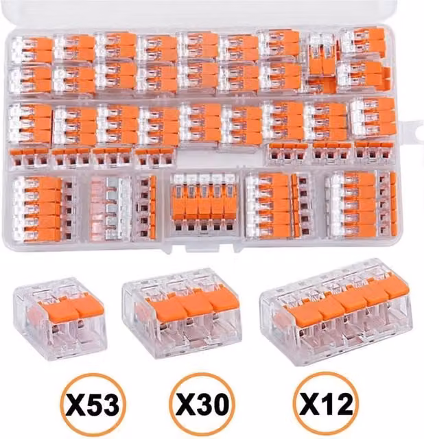 VOGREX Orange Electrical Connector Wire Block Clamp Terminal Cable, 95 mm