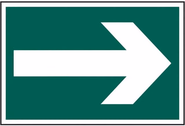 Scan Arrow Symbol Multicolour PVC Sign W: 30 cm, H: 20 cm