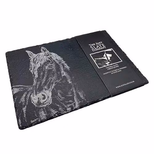 Selbrae House Horse Portrait Slate Cheese Board in Anthracite Grey – 2