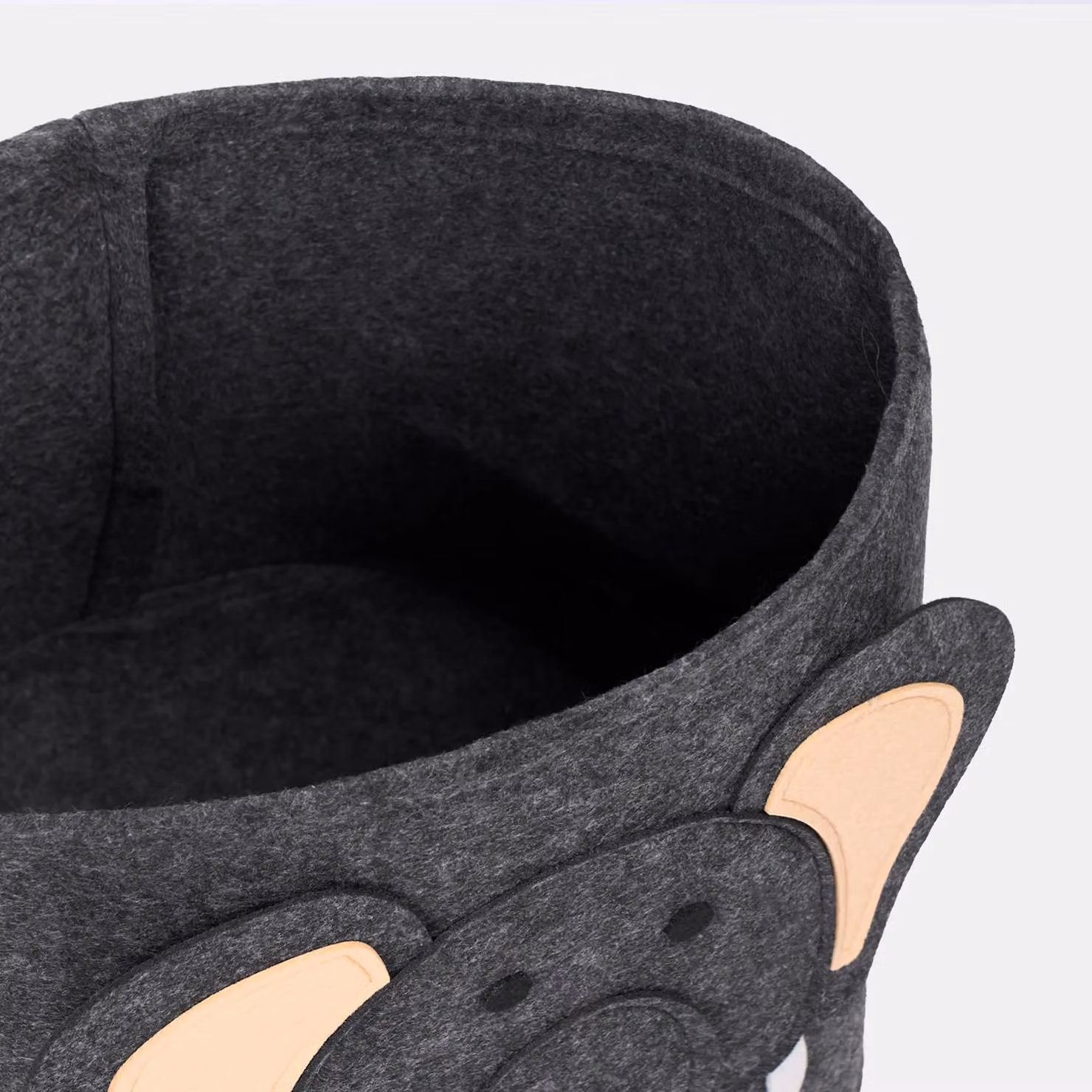 OHS Kids Elephant Felt Toy Storage Basket and Collapsible Baby Hamper in Grey – 3