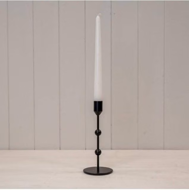 KDMD Medium Black Metal Taper Candle Stick for Tabletop – 1