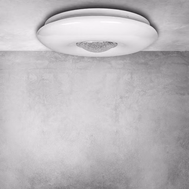 Milagro Vela LED Ceiling Lamp, White, Dimmable with Remote Control, Diameter: 42 cm