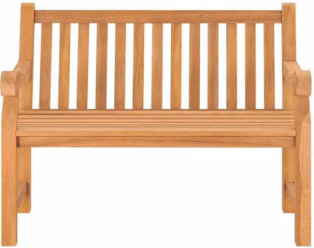 Berkfield Home Garden Bench in Brown Solid Teak Wood, Width: 114 cm