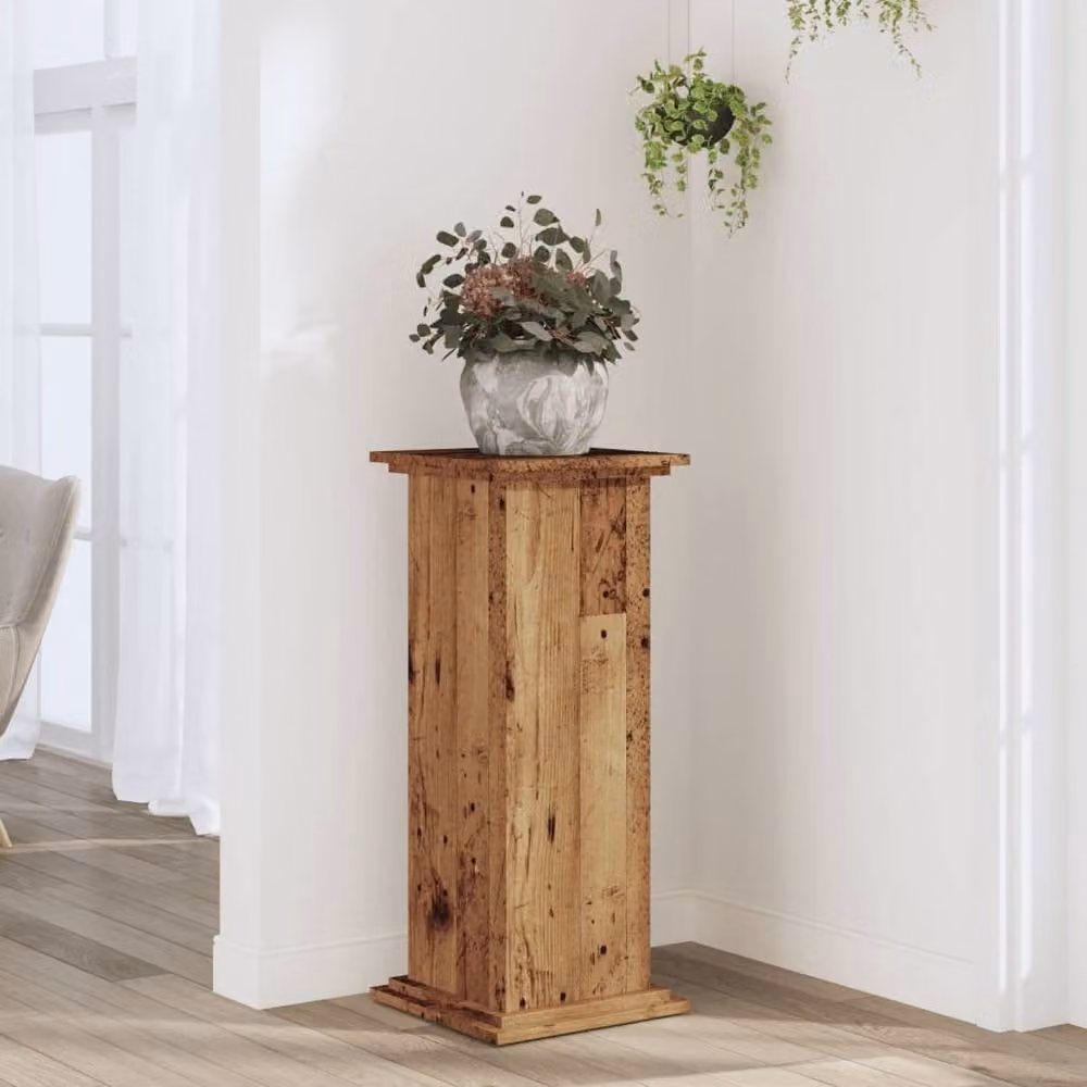 Berkfield Home Rustic Brown Plant Stand in Engineered Wood, W/D/H: 33 x 33 x 80 cm – 2