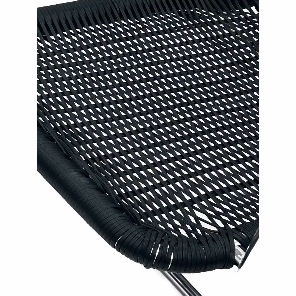 NESTLUNE Modern Black Rattan Garden Chairs – 4
