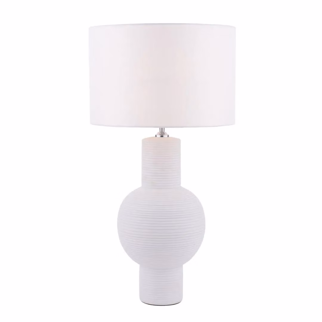 Pagazzi Meredith White Ceramic Table Lamp H 40 cm x W 40 cm x D 40 cm – 2