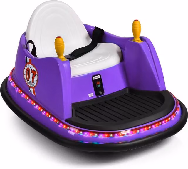 Costway Rotation Spin Kids Waltzer Electric Ride-On Car, Purple