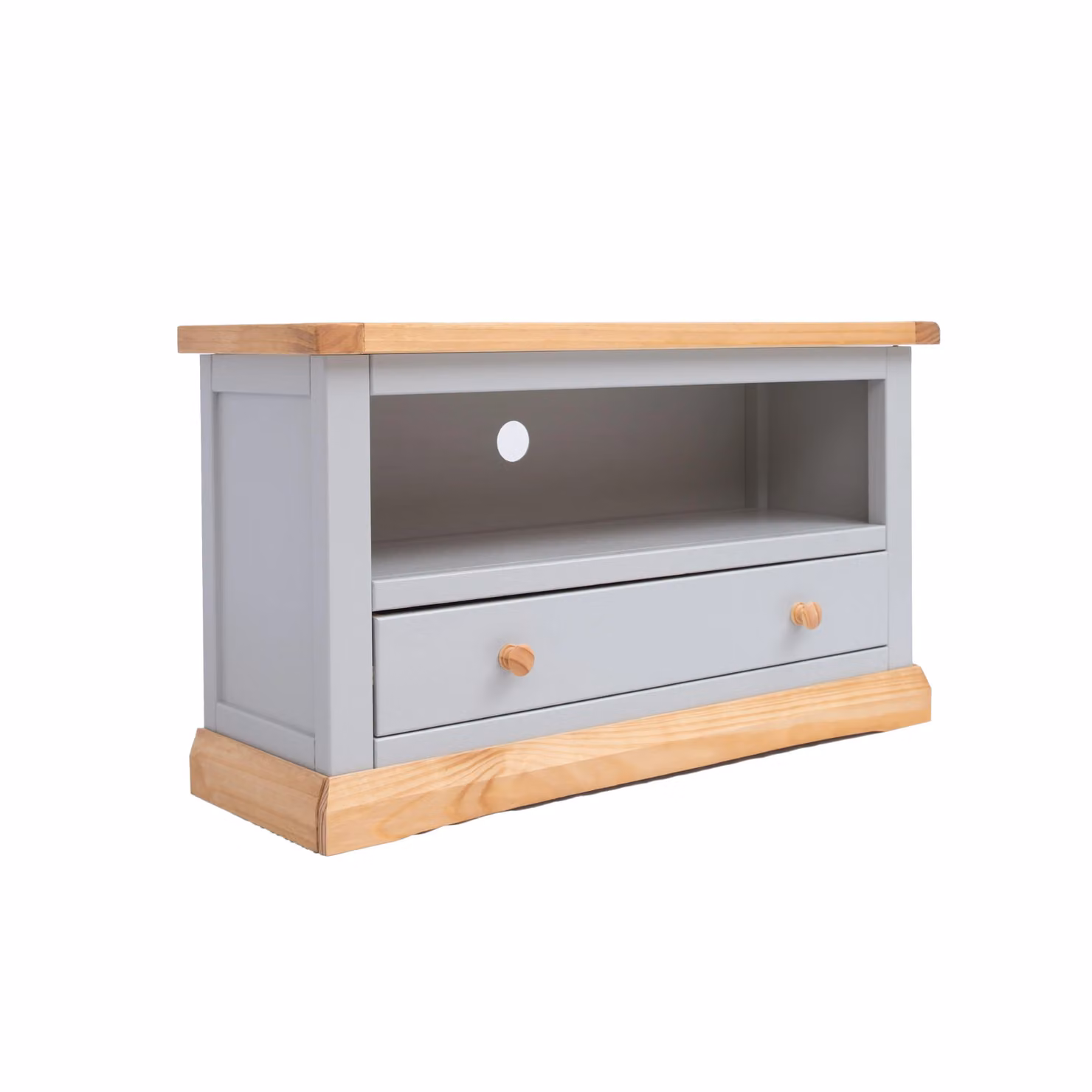 Cabinet Bits Bomporto Grey 1 Drawer Pine Wood TV Cabinet – 2