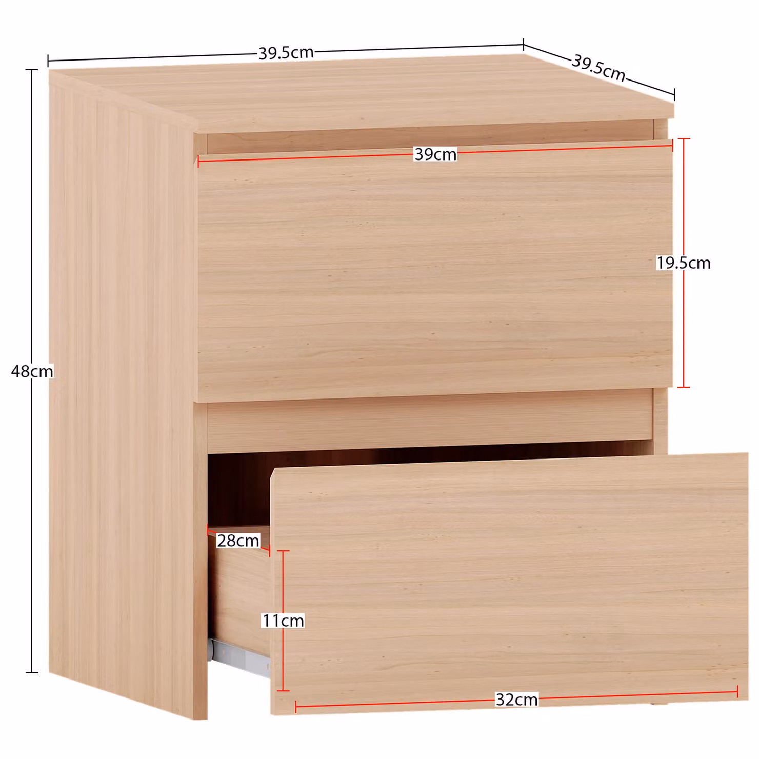 Vida Designs Denver 2 Drawer Bedside Table Chest in Brown – 2