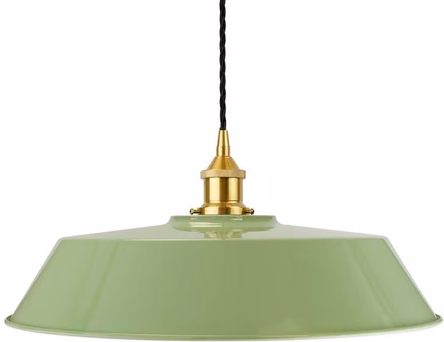 SE Home Chancery Suspended Pendant Light in Green and Polished Brass
