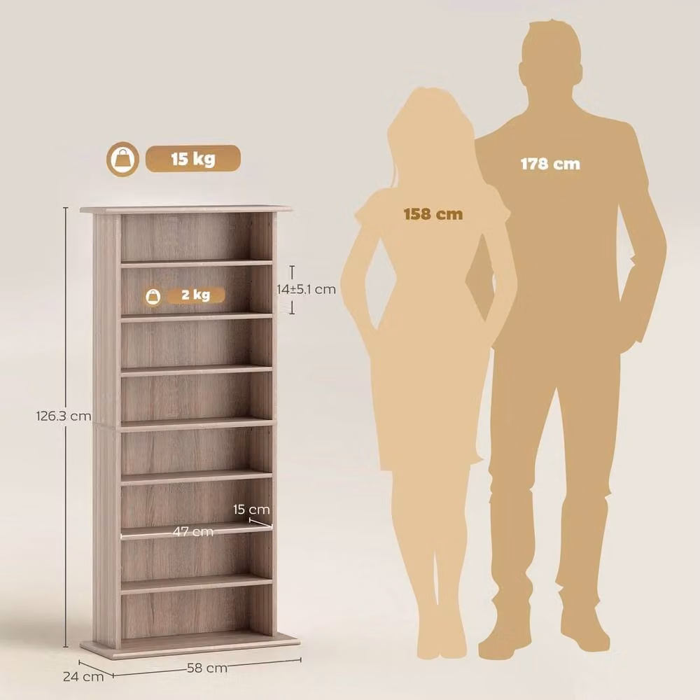 NESTLUNE Brown CD and DVD Storage Unit with Media Compartments, W: 100 cm, D: 15 cm, H: 15 cm – 2