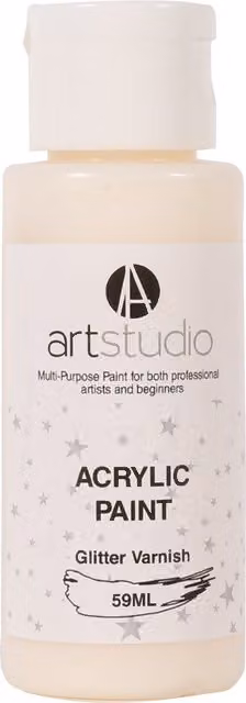 Art Studio White Acrylic Paint with Glitter Varnish, 9.7 cm
