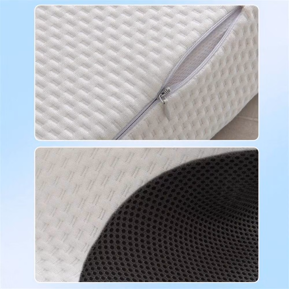 Nordara White Ergonomic Cervical Memory Foam Pillow with Removable Breathable Cover – 3