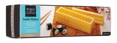 KitchenCraft World of Flavours Japanese Style Sushi Making Kit, Yellow, W: 23 cm, D: 6 cm, H: 7 cm – 2
