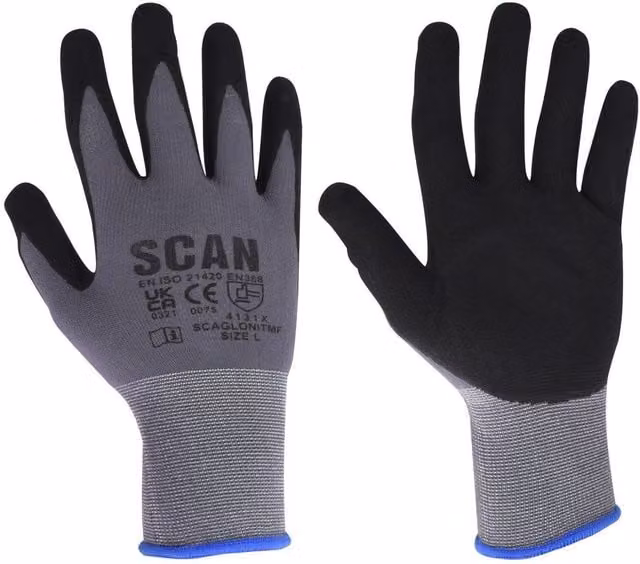 Scan Breathable Microfoam Nitrile Gloves, Size XL – 1