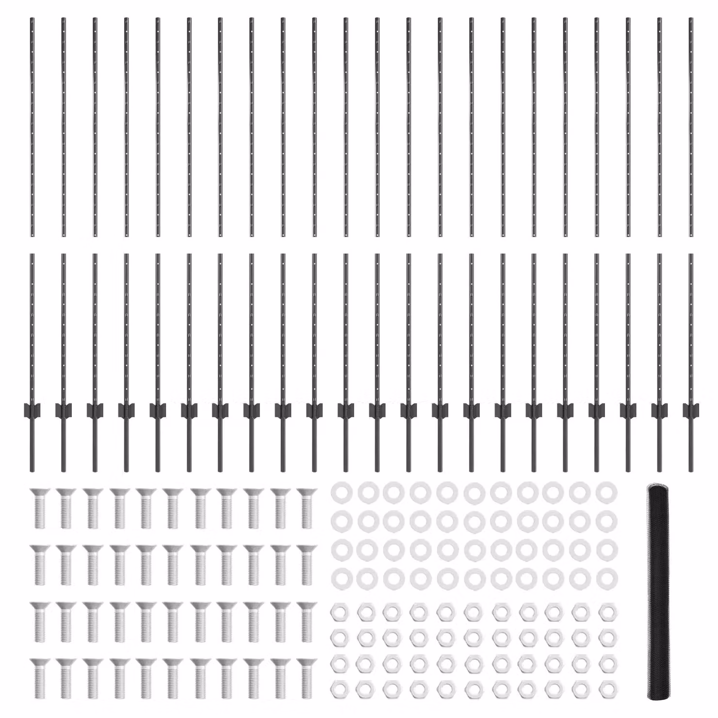 Berkfield Home Grey Steel Hexagon Fence and U-Channel Posts Set, 22 pcs, Height: 160 cm – 2