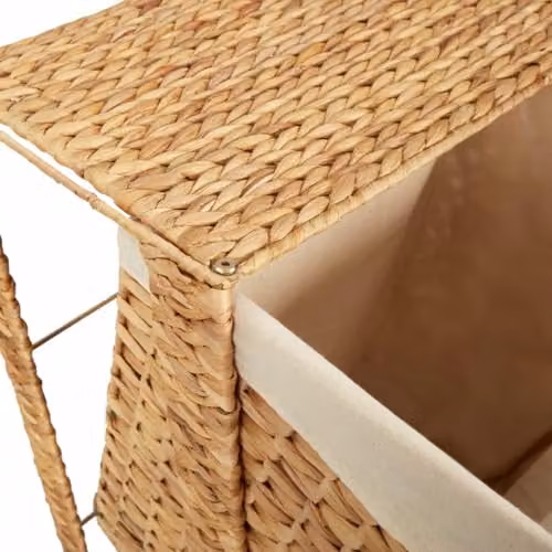 vidaXL Water Hyacinth Laundry Basket with Lid and Handles, W/D/H: 44 x 34 x 64 cm – 3