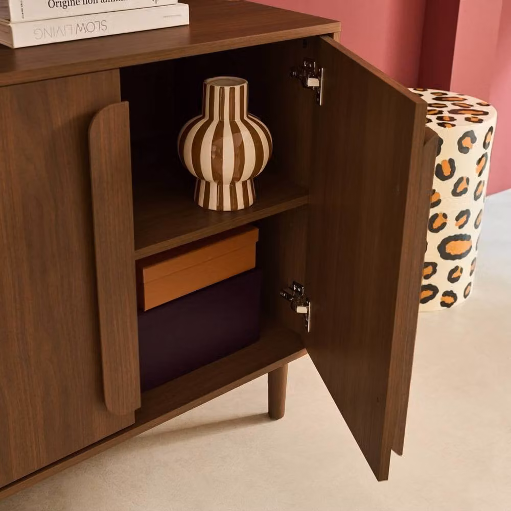 sweeek Vintage Wood Effect 4-Door Sideboard in Dark Brown, W/D/H: 160 x 45 x 75 cm – 3