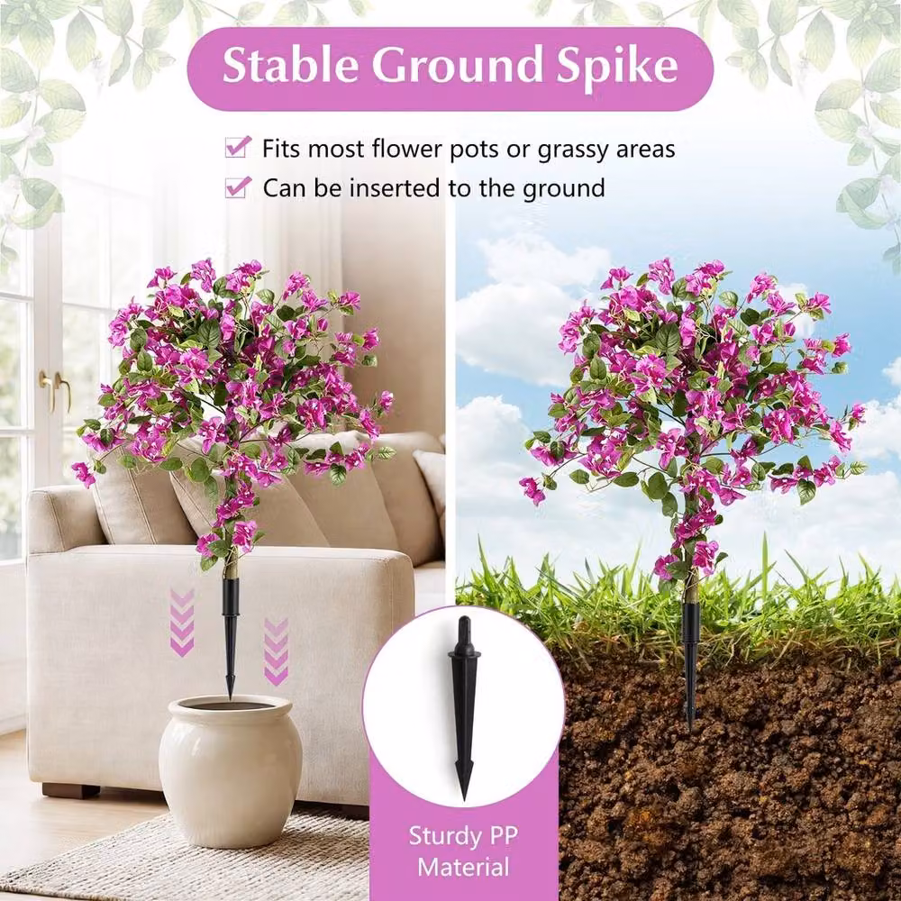 Havendro 2-Piece Set of Pink Artificial Silk Bougainvillea Fake Floral Trees – 4