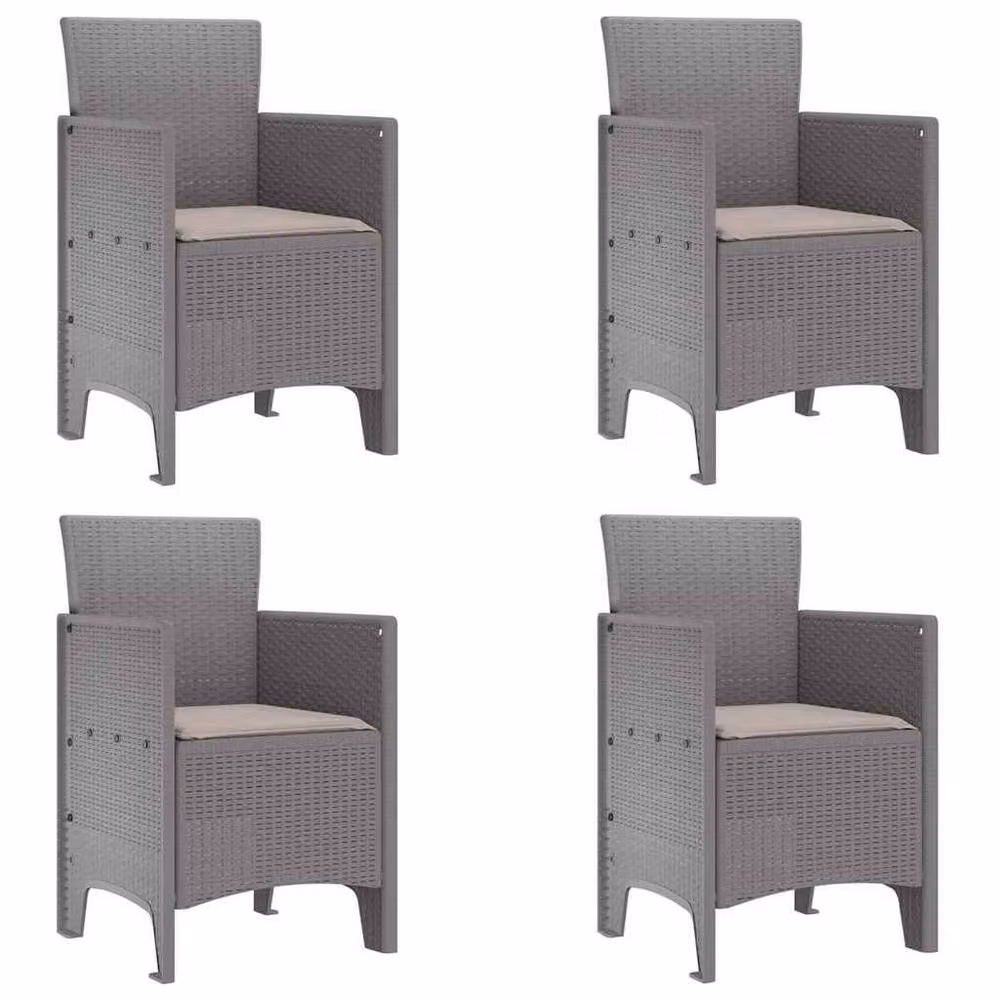 Berkfield Home Modern Garden Chair Set of 4 in Grey and Beige – 2