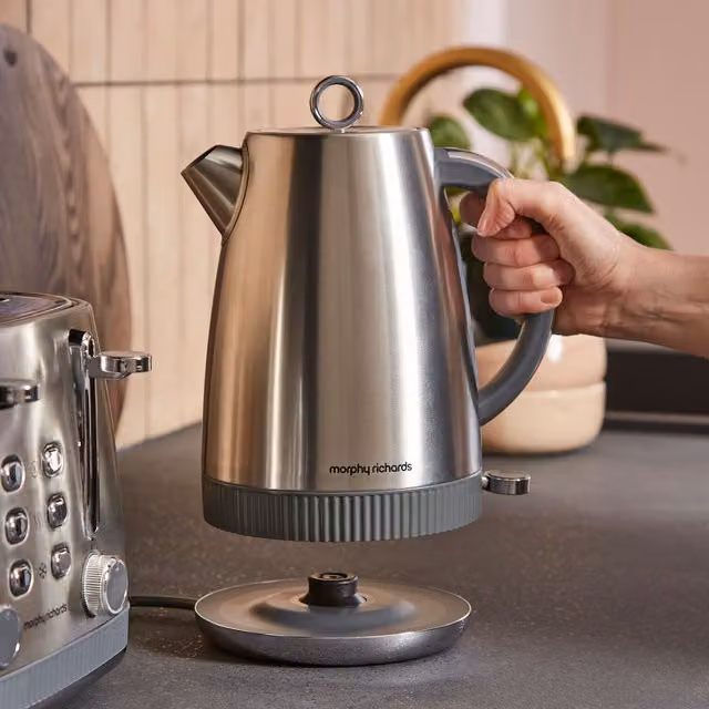 Morphy Richards Mexborough Stainless Steel Kettle, Grey, 1.7 l