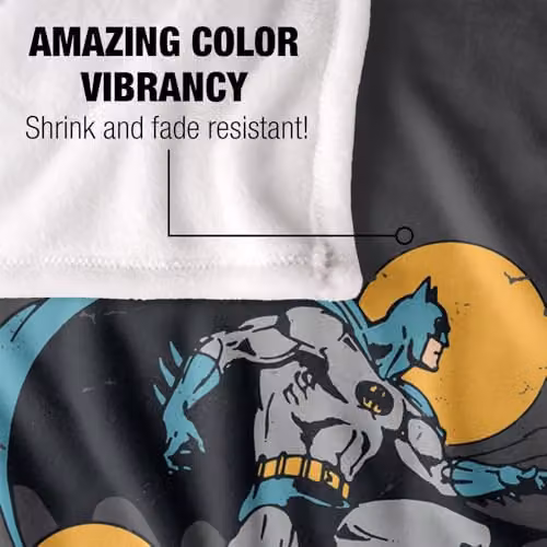 LOGOVISION Batman DC Night Owl Super Soft Silky Touch Fleece Throw Blanket, Multicolour, W: 91.44 cm x L: 147 cm – 3
