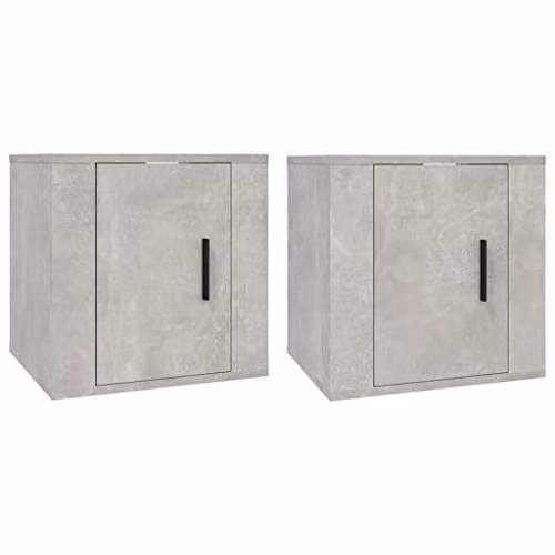 vidaXL 2 Piece Wall-mounted TV Cabinet Set in Concrete Grey, W/D/H: 40 x 34.5 x 40 cm – 1