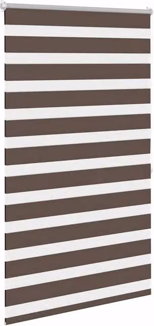 Berkfield Home Elegant Zebra Blind, Brown and White, W: 80 cm, H: 175 cm – 1