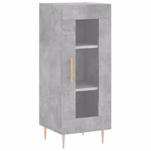 vidaXL Sideboard in Concrete Grey, Engineered Wood and Glass, W/D/H: 34.5 x 34 x 90 cm
