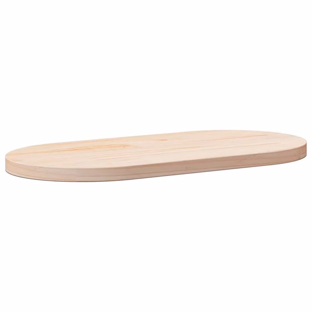 Berkfield Home Natural Solid Wood Pine Oval Table Top, W: 60 cm, D: 30 cm, H: 2.5 cm – 2
