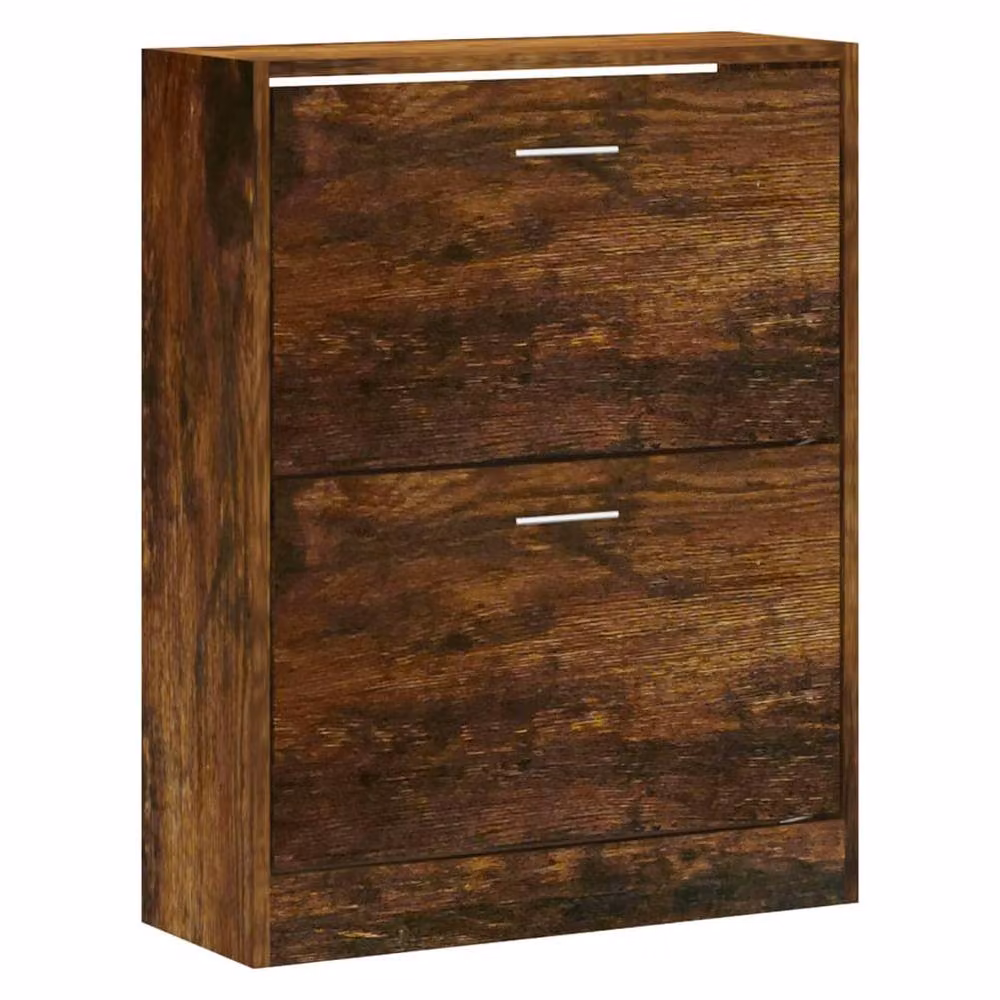 Berkfield Home Smoked Oak Shoe Cabinet in Brown, W/D/H: 63 x 24 x 81 cm – 3