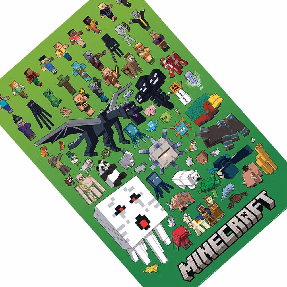 Minecraft Character Montage Multicolour Paper Poster – 2