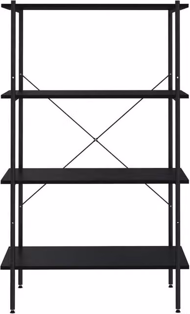 Berkfield Home Sturdy 4-Tier Shelving Unit in Black, W/D/H: 80 x 40 x 130 cm
