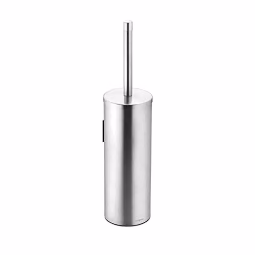 COSMIC Freestanding Toilet Brush Holder with Brush in Light Grey Matte Stainless Steel, W/D/H: 9.5 x 9.5 x 39 cm