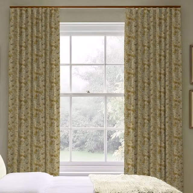 ANTE DECOR Filby Made To Measure Blackout Eyelet Curtains in Multicolour Floral Cotton Fabric