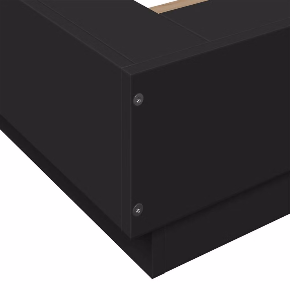 Berkfield Home Durable Bed Frame with LED Under-Bed Lighting in Black, W/D/H: 90 x 190 x 23 cm – 4