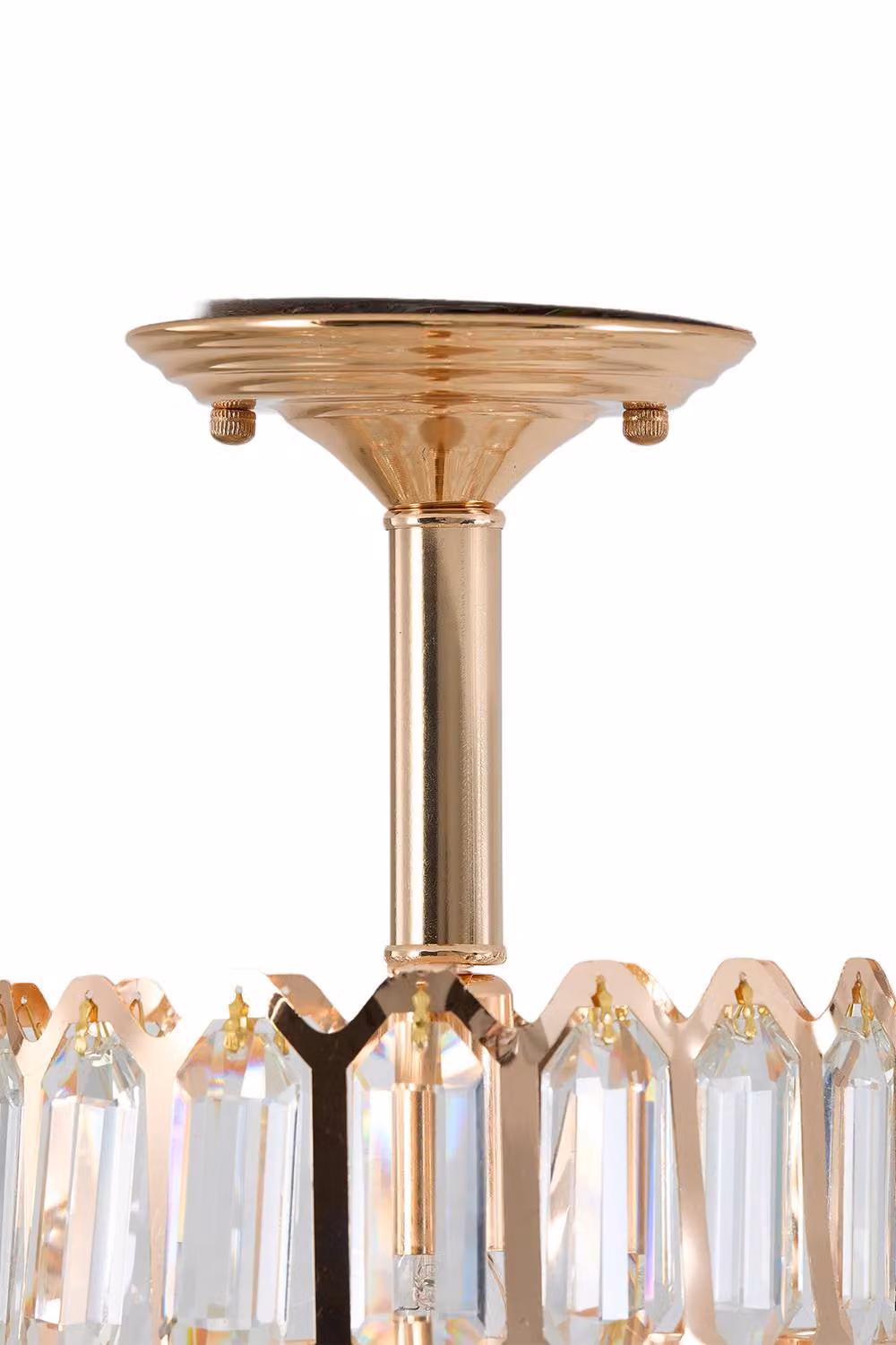 Living and Home Elegant Crystal Pendant Light in Gold and Brass – 2
