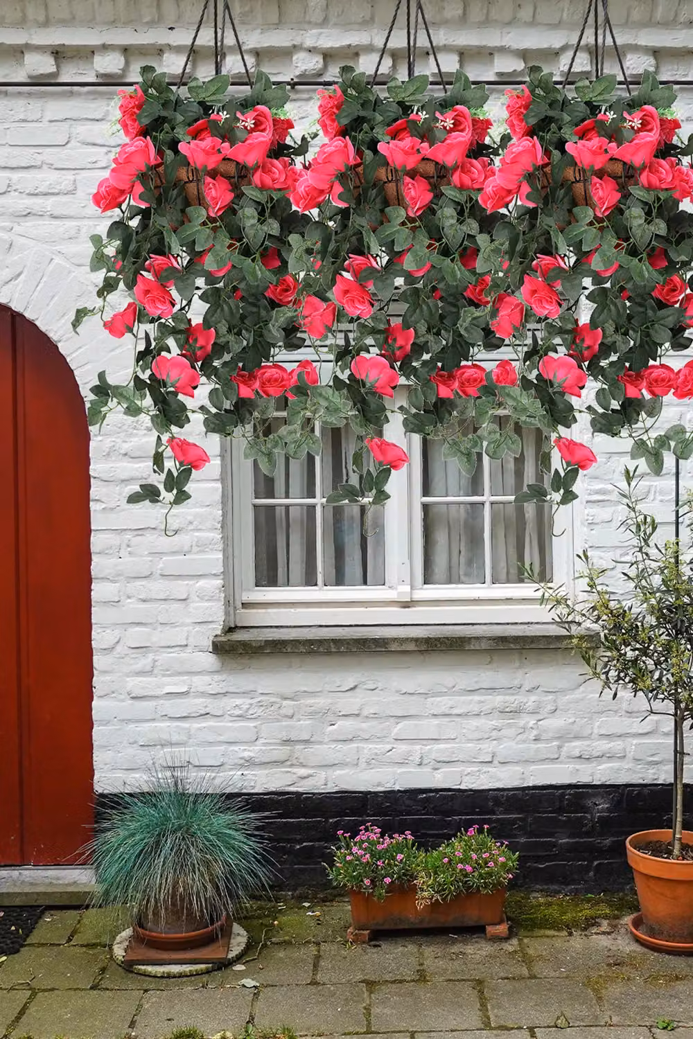 Neel Blue Artificial Rose Garland Vine with 18 Flowers, Length: 110 cm – 4