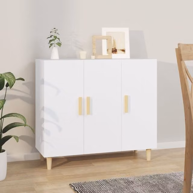 Berkfield Home White Classic Sideboard, W/D/H: 90 x 34 x 80 cm – 1