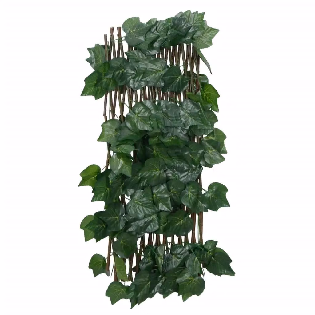 Berkfield Home Artificial Grape Leaf Trellis, Green, 5 Pieces, W: 60 cm, H: 190 cm – 5