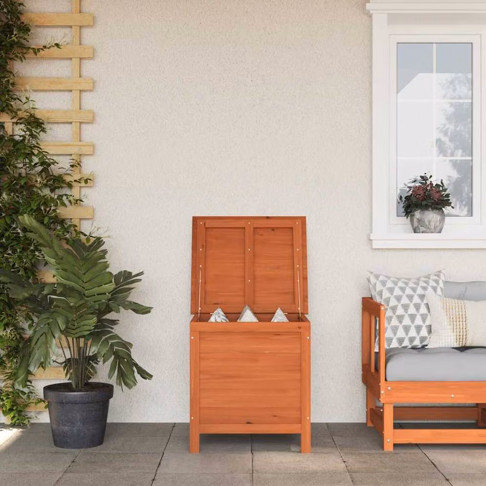 Berkfield Home Garden Storage Box in Brown Solid Wood, W/D/H: 50 x 49 x 56.5 cm – 2