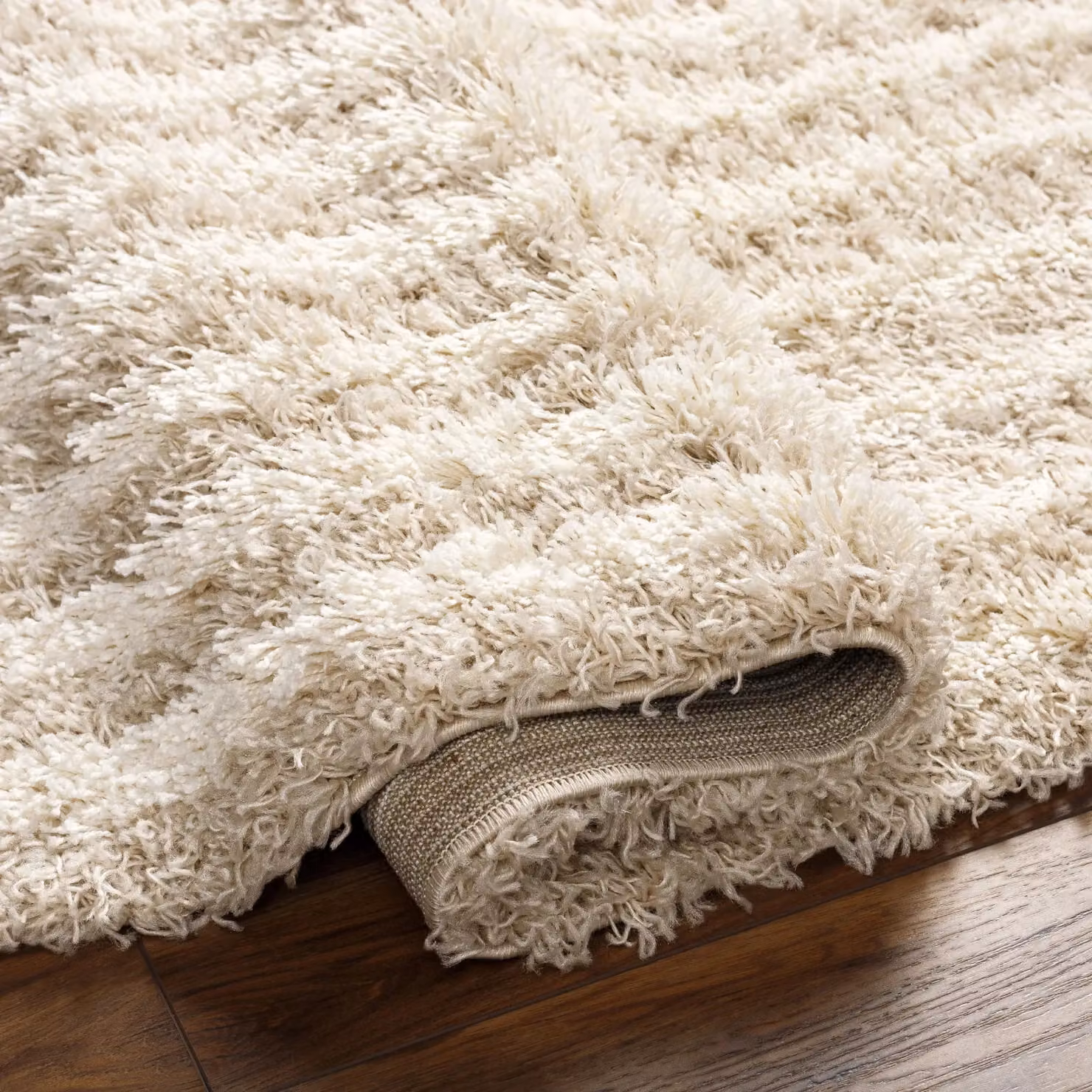 Livabliss Urban Shag Modern Rectangular Plush Pile Rug in Grey, White, Beige and Brown, W: 130 cm, L: 190 cm – 2
