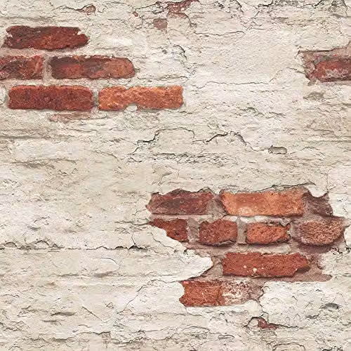 Galerie Grunge Paint Brickwork Industrial Abstract Wallpaper in Red and Beige