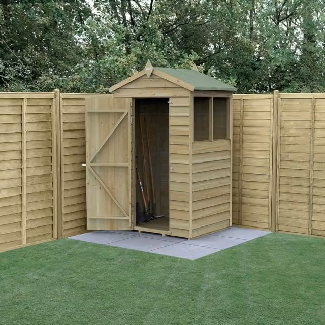 4LIFE Apex Wood Garden Shed in Brown, W/D/H: 121.92 x 121.92 x 121.92 cm