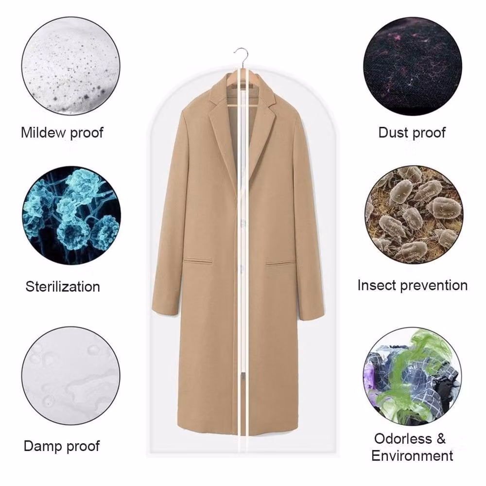 NESTLUNE 5-Piece Clear Plastic Clothing Cover Set for Suits and Dresses, W: 60 cm, H: 80 cm – 2