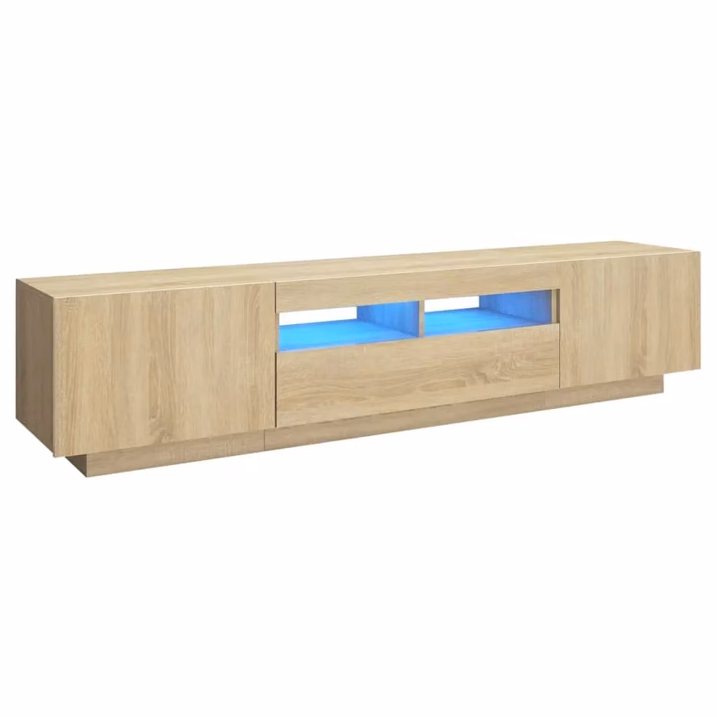 Berkfield Home Modern TV Cabinet with LED Lights in Sonoma Oak Brown, W/D/H: 180 x 35 x 40 cm – 2