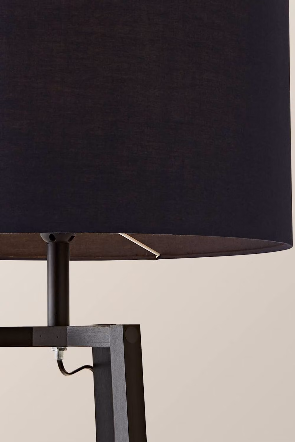 ValueLights Hiru Black 3 Tier Shelf Floor Lamp with Navy Blue Fabric Drum Shade and Bulb Included – 3